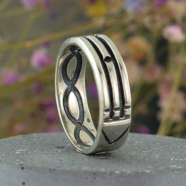 Atlantis solid silver ring, Egyptian protection ring, Unique magic spiritual ring, Ancient healing ring, Occult Jewelry, Unique gift for him