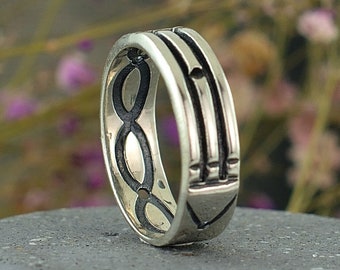 Atlantis solid silver ring, Egyptian protection ring, Unique magic spiritual ring, Ancient healing ring, Occult Jewelry, Unique gift for him