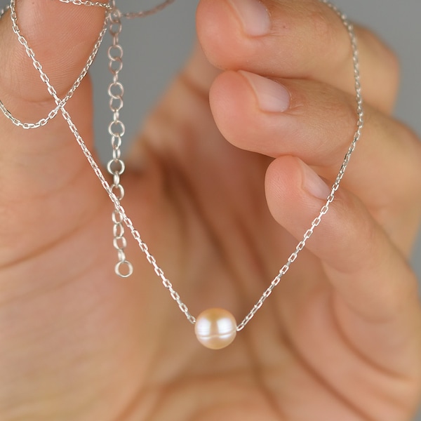 Akoya Pearl Mermaid Necklace from 925 Sterling Silver - Coquette Jewelry, Perfect Gift for Bride or Teenage Girl