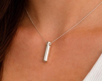 Secret Message Heart Necklace Sterling Silver, Personalized Hidden Engraved Necklace, Custom Love Gift, Secret Heart Pendant