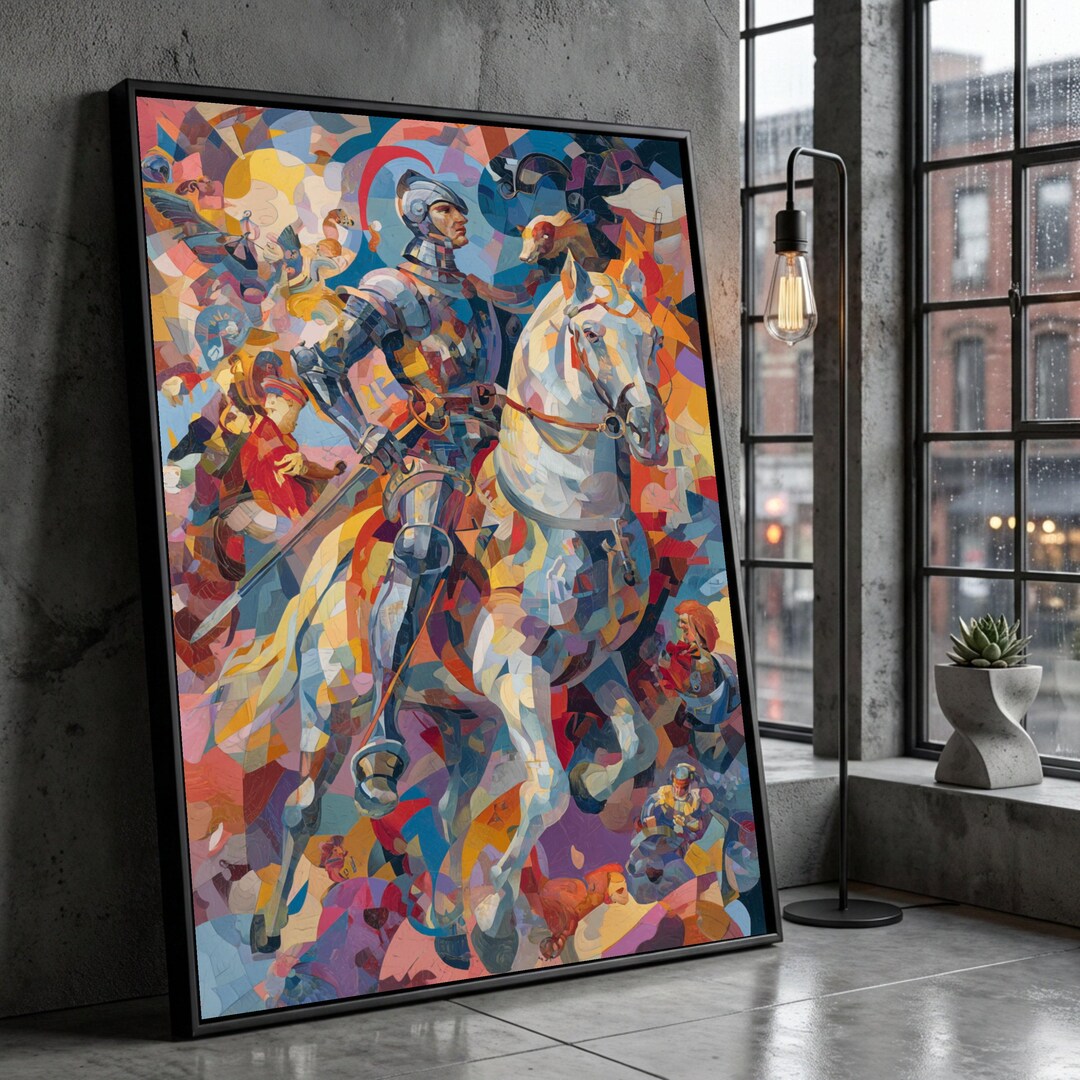 Abstract Knight Abstract Knight Canvas Art, Medieval Battle Scene, Ready to Hang - Etsy
