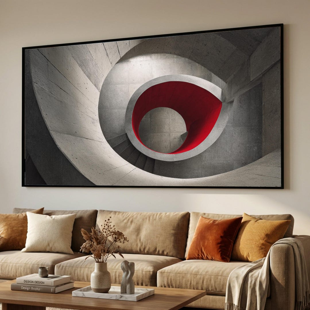 Modern Spiral Staircase Canvas, Architectural Wall Art, Abstract ...