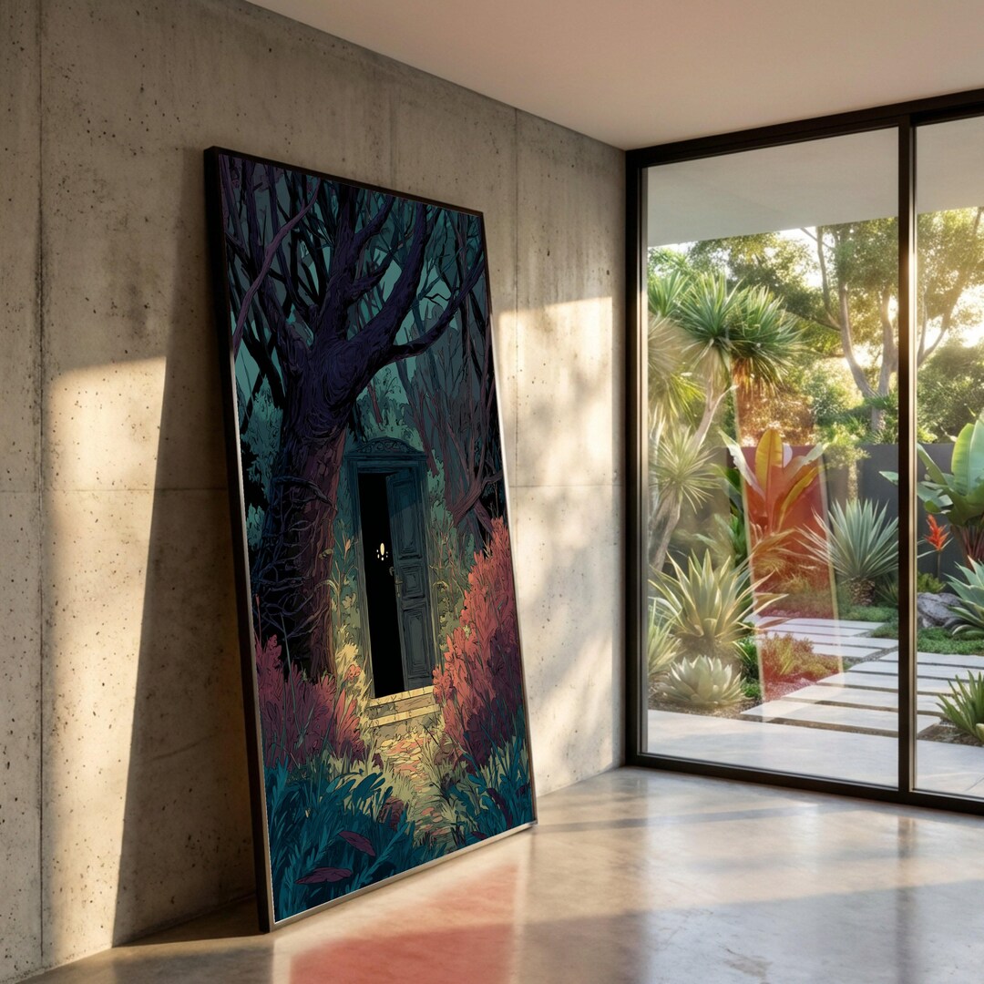 Enchanted Forest Doorway Canvas Print, Mystical Woodland Wall Art - Etsy
