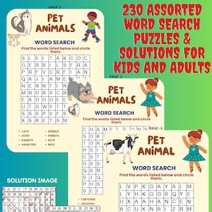 230 Word Search Puzzles for Kids and Adults (Digital Download)