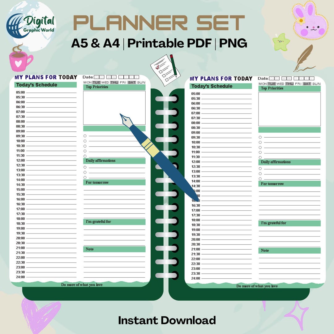 Aesthetic Digital Planner Bundle | Daily, Weekly & Monthly Printable ...