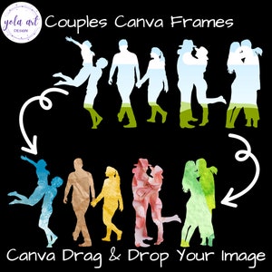 Canva Frame Template, Customizable Canva Couples Frames, Canva templates, Canva custom made frames, Mockup templates, lovers canva frames