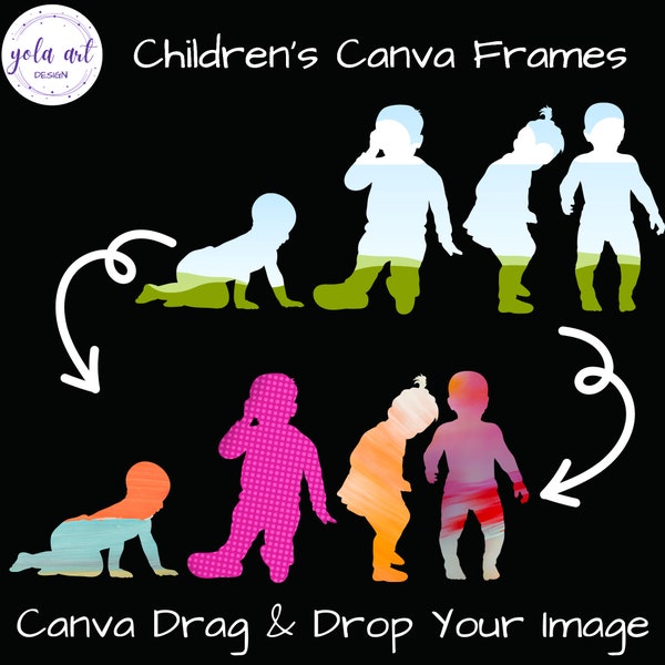 Canva Frame Template, Customizable Canva Children's Frames, Canva templates, Canva custom made frames, Mockup templates, lovers canva frames