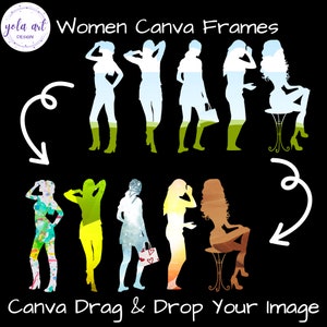 Canva Frame Template, Customizable Canva Women&#39;s Frames, Canva templates, Canva custom made frames, Mockup templates, lovers canva frames