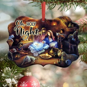 Oh Holy Night Ornament PNG, Benelux Christmas Ornament, PNG Instant Download, Xmas Ornament Sublimation Designs Downloads