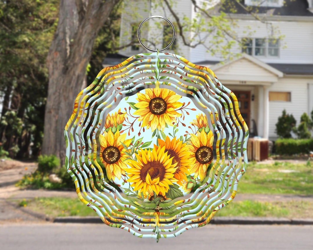 Sunflower Wind Spinner PNG File Hanging Wind Spinners for Etsy Australia
