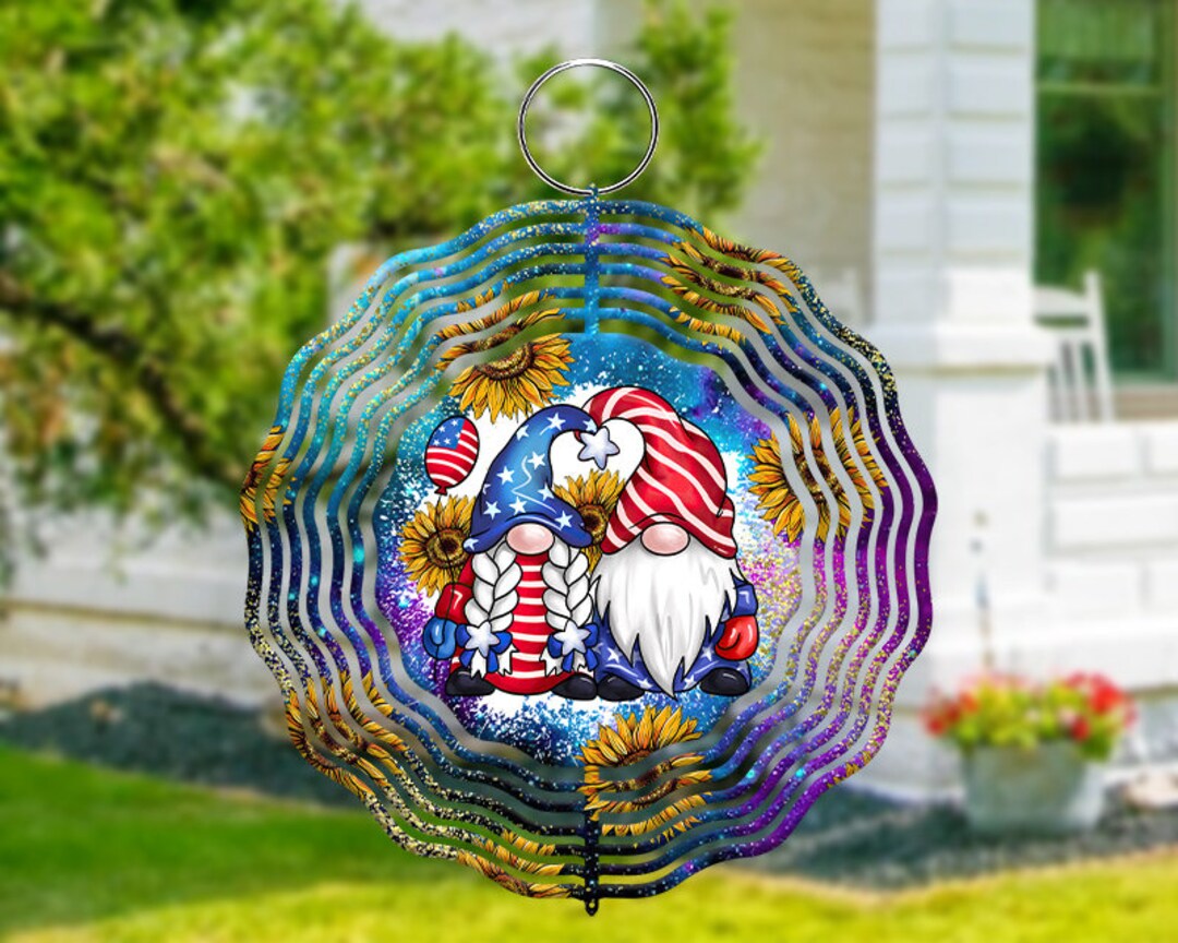 American Gnome Wind Spinner PNG File Hanging Wind Spinners Etsy