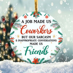 Coworkers Friends Christmas Ornament Png, Round Christmas Ornament, PNG Instant Download, Xmas Ornament Sublimation Designs Downloads