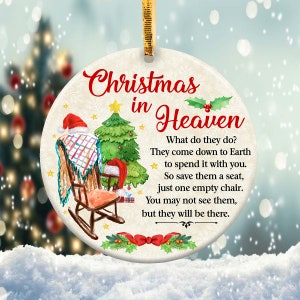 Christmas in Heaven Ornament Png, Round Christmas Ornament, PNG Instant Download, Xmas Ornament Sublimation Designs Downloads