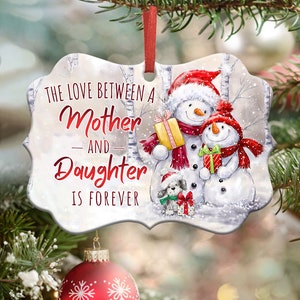 L'amour entre une mère et sa fille ornement PNG, ornement de Noël Benelux, téléchargement instantané PNG, téléchargements de sublimation d'ornement de Noël