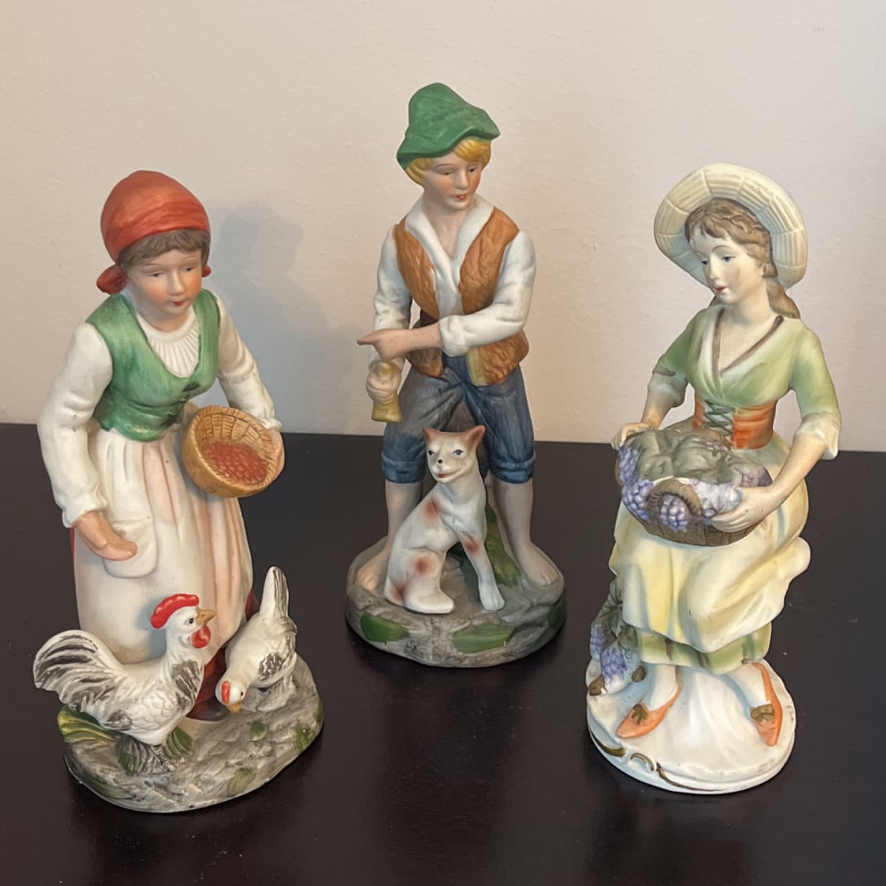 Vintage Italian Porcelain Figurines Young Boy Resting Woman Etsy