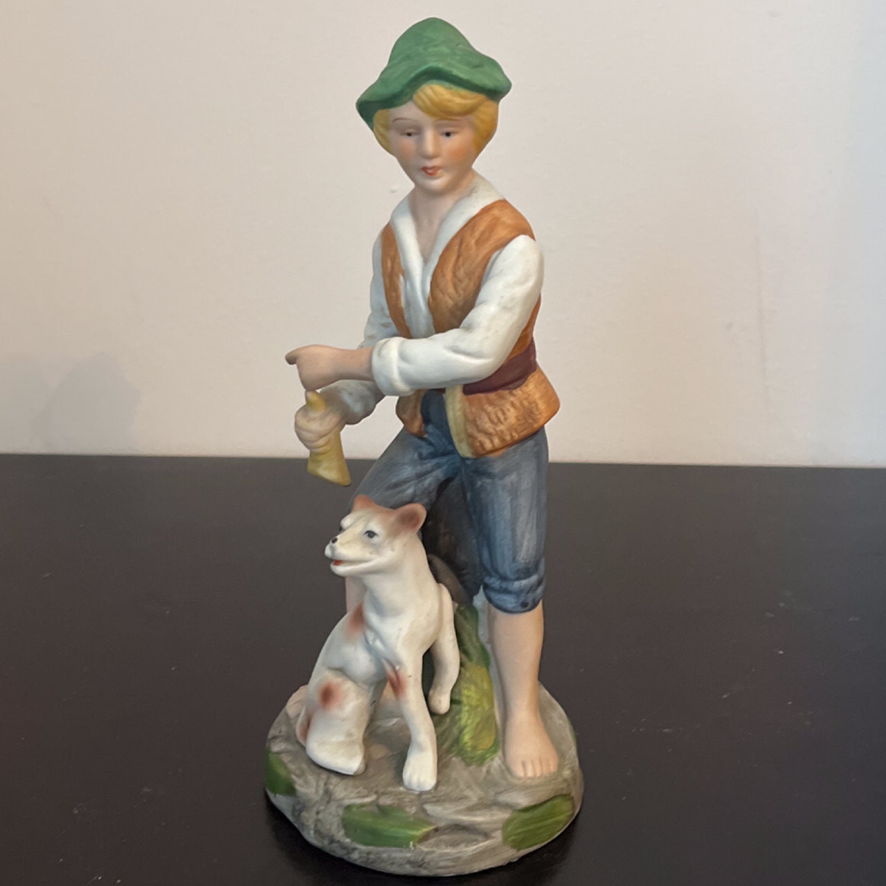 Vintage Italian Porcelain Figurines Young Boy Resting Woman Etsy