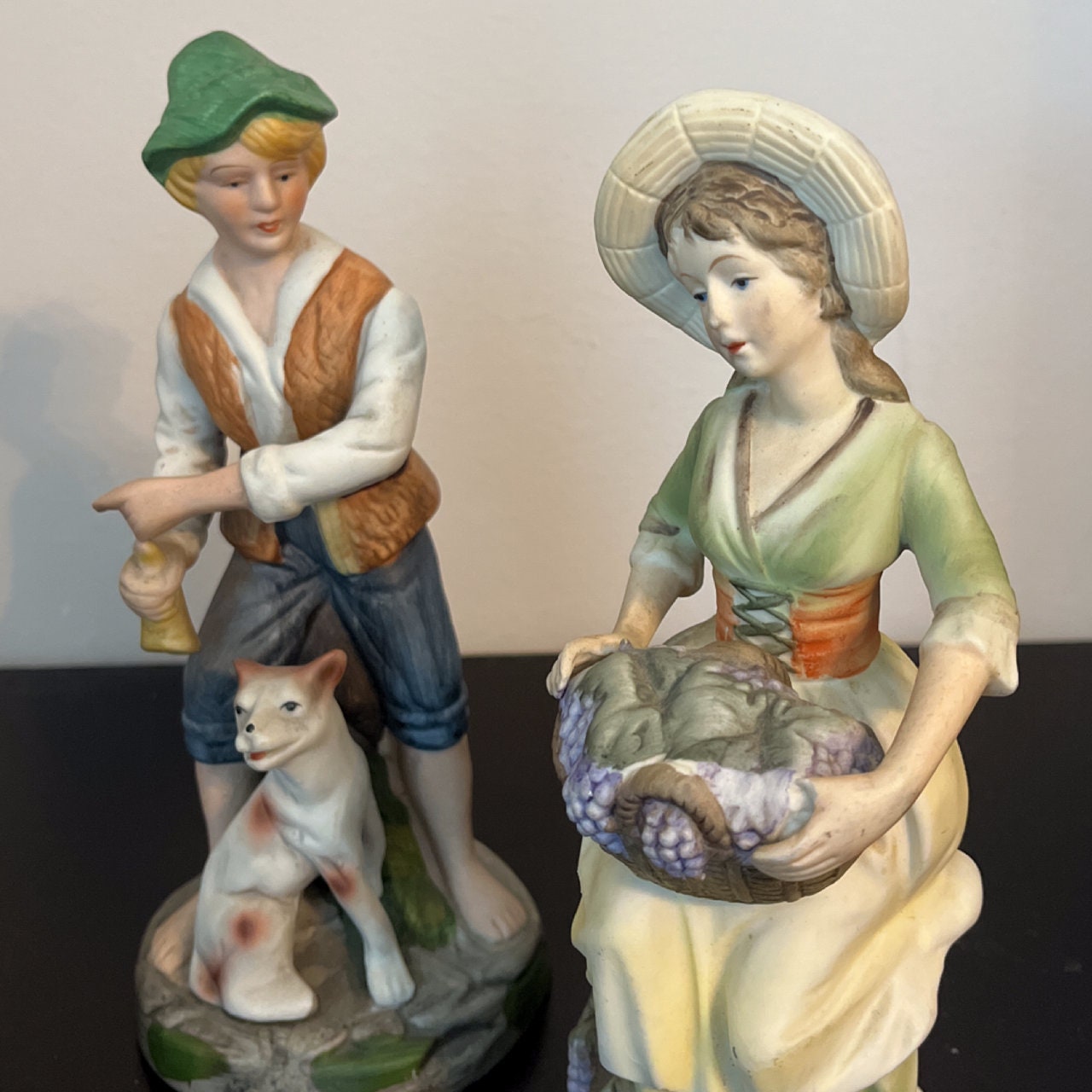 Vintage Italian Porcelain Figurines Young Boy Resting Woman Etsy