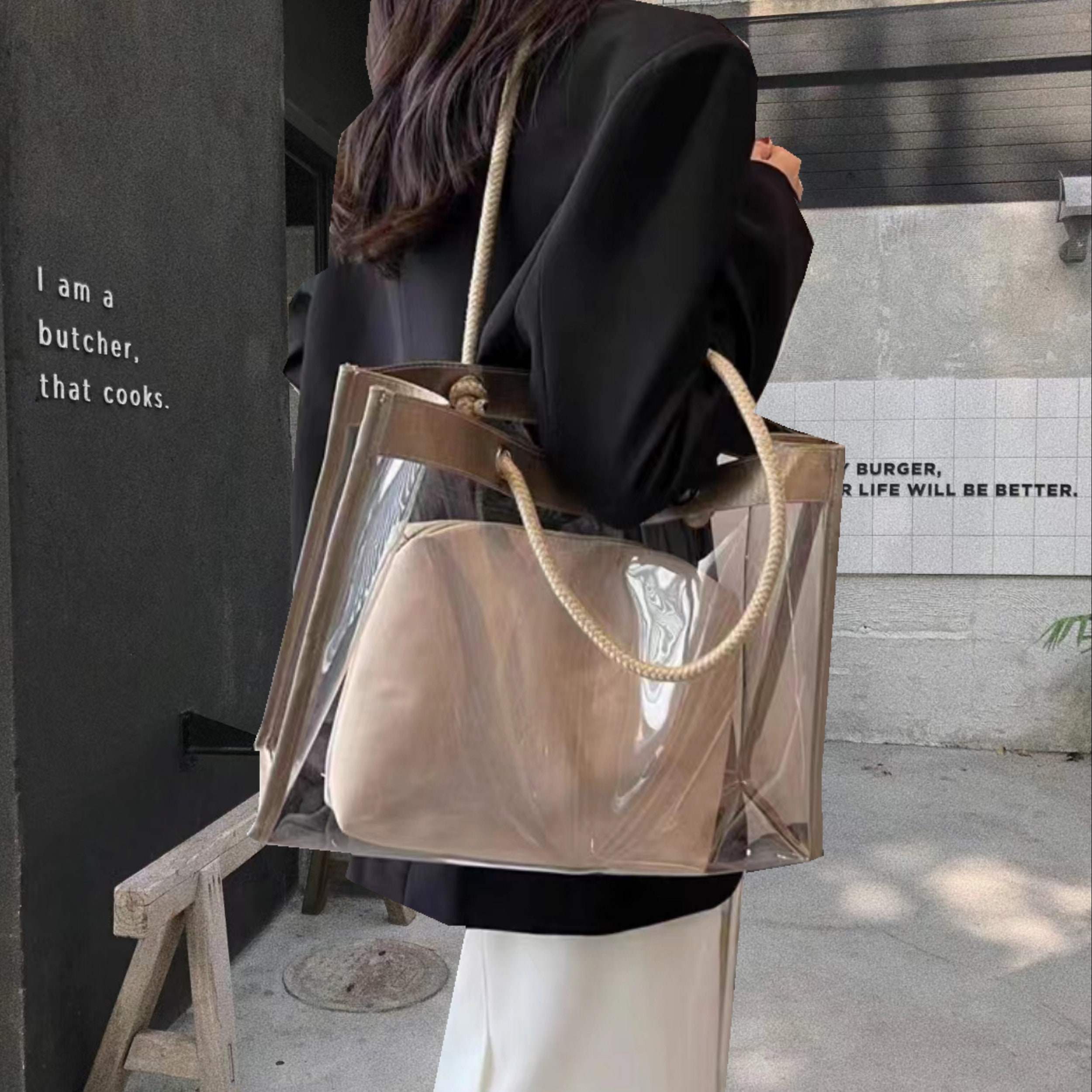 Printed Pu Leather louis vuitton transparent totes bag