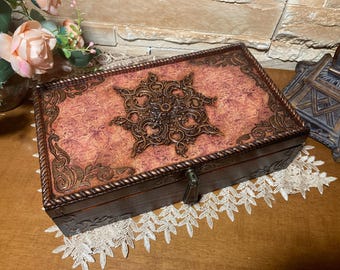Vintage Wooden Tea Box, Tea Storage Box, Tea Bag Organizer, Classic Tea Caddy, Tea Lover Gift