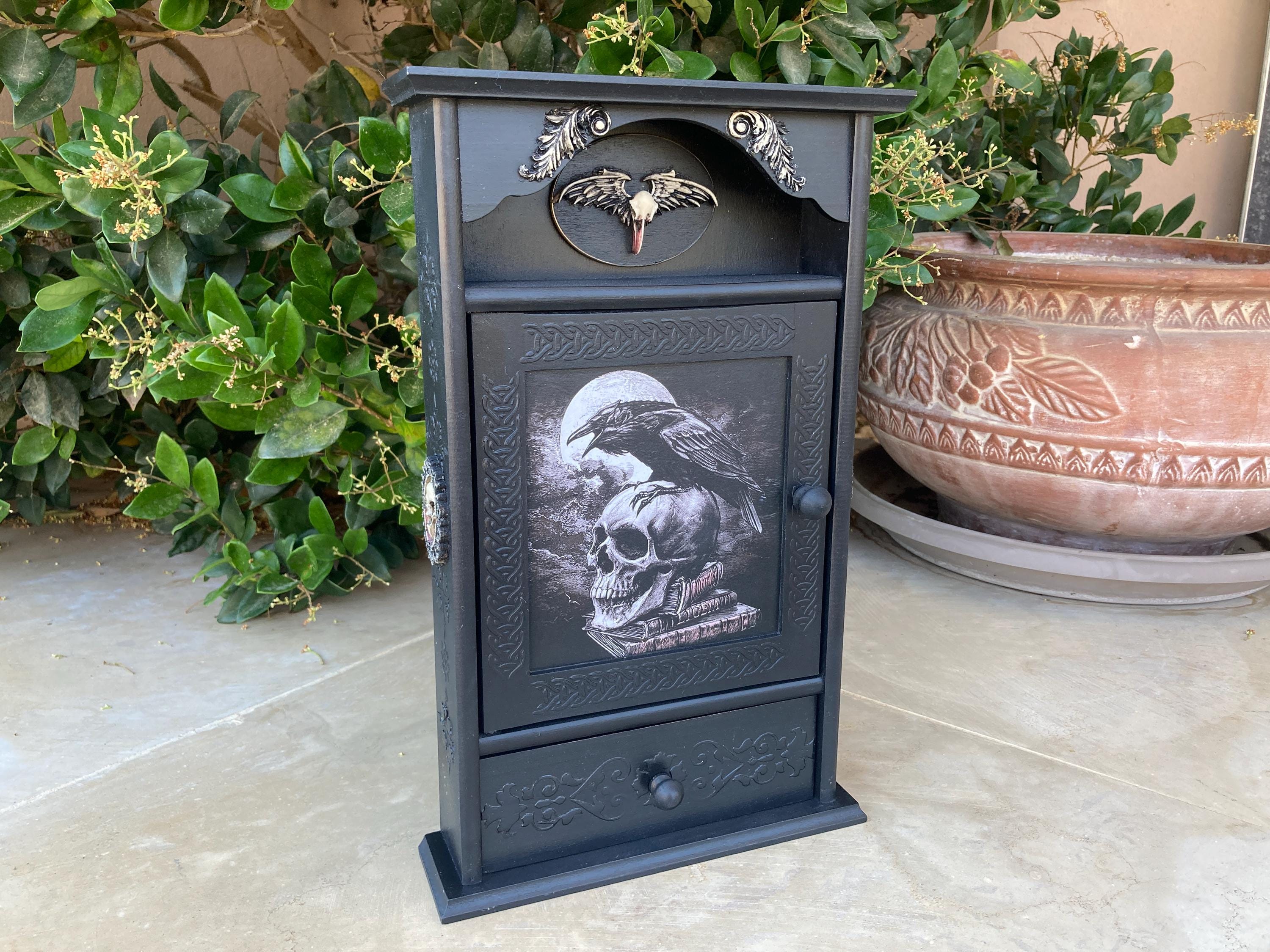 Gothic Wall Organizer Key and Jewelry Black Wall Decor Raven Wall ...