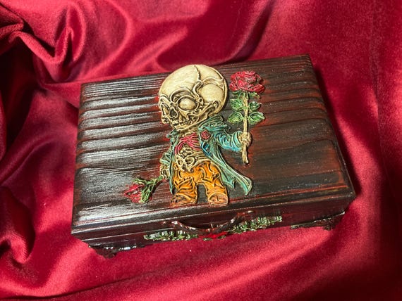 BOIHEGU Gold Skull Ring Tray & Jewelry Organizer - Gothic Decor, Handmade Resin, Candle Holder - View #11