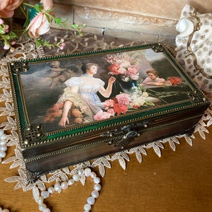 Andenken-Aufbewahrungs-Schmuckschatulle für sie, Schatzkästchen, wunderliche dunkle Blumenbox, Mutter Geburtstag einzigartiges Geschenk, Liebesgeschenke für sie