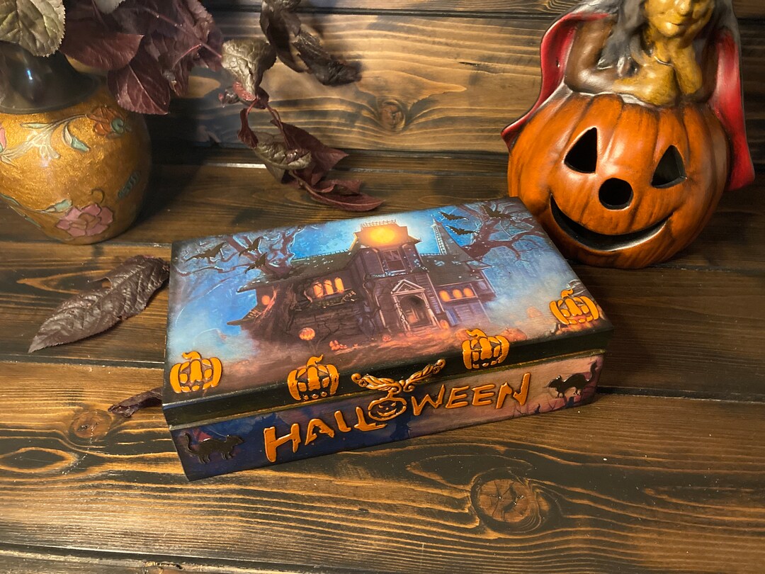 Halloween Jewelry Box Tarot Card Box Gothic Jewelry Box Etsy