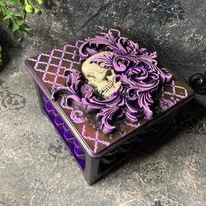Gothic Dark jewelry box with Skull, Witchcraft Box, Perfect for Accessories, Witch black box, Victorian box, Gift idea for her, Gothic lover