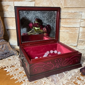 Portagioie decorativo gotico con specchio, portagioie, porta anelli, scatola misteriosa, regalo da strega, regalo di compleanno unico per lei