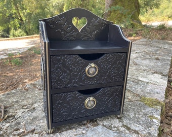 Gothic Mini Jewelry Chest of Drawers, Witchcraft Cabinet Storage, Gothic Home decor, Witchcraft Box, Makeup Storage, Gift for Her