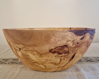 Unique Handmade | Turned Wooden Burl Bowl (burl of a birch) | Ø 31 cm/  12,2 in