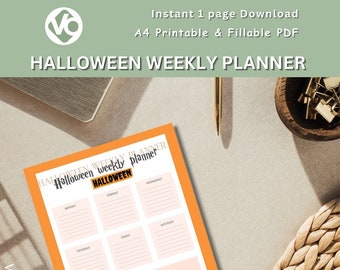 Halloween Weekly Planner, Halloween Planning, Halloween Checklist, Halloween Prepare, Diary's, Printable/Instant Download, PDF, Templates