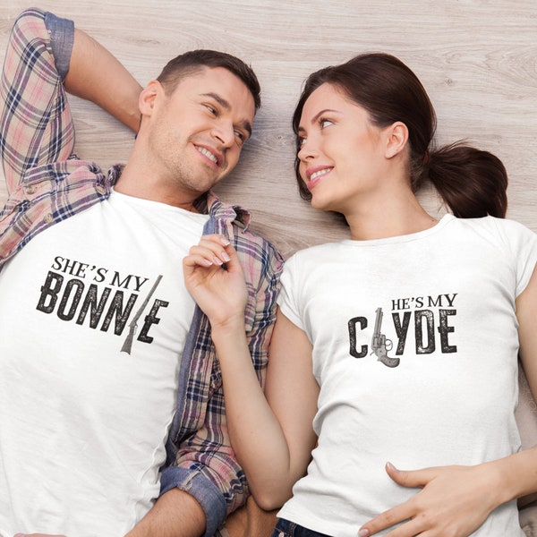 Funny T-shirt Bonnie and Clyde, Premium Unisex Bella Canvas T-shirt, T-shirt for couple; T-shirt valentine's day, Funny tshirt valentine's