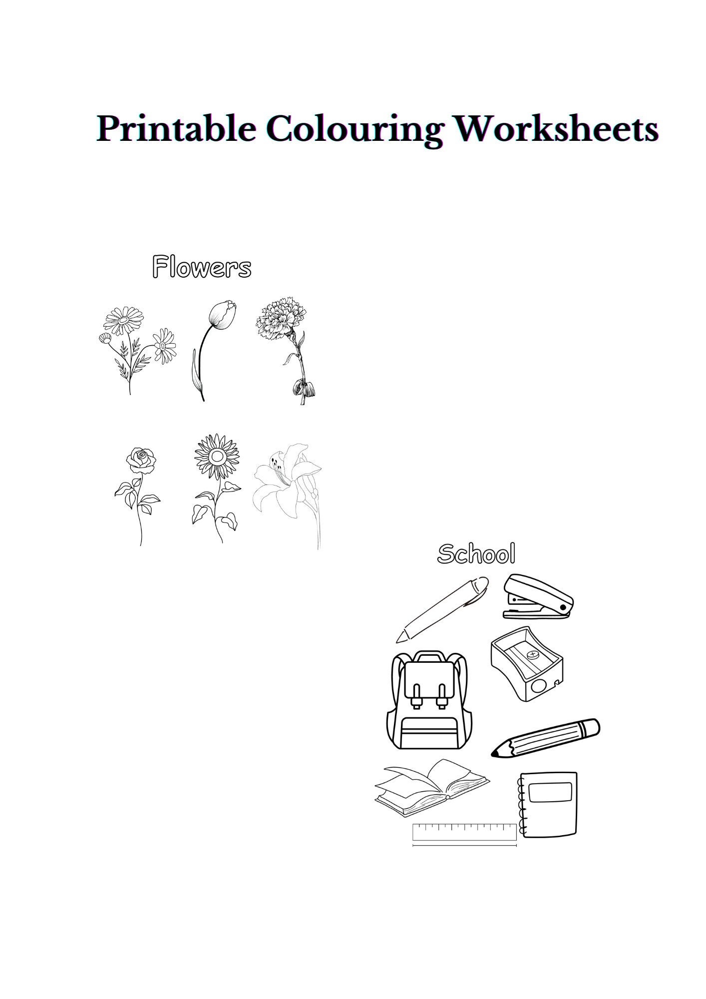 10 Printable Coloring Worksheets [PDF| A4 Size] - Etsy