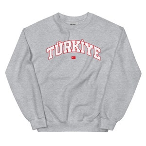 Turkish Flag Unisex Sweatshirt with Personalized Name: Celebrate Turkey&#39;s Heritage in Style | Handcrafted on Etsy