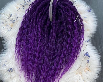 Cachos kanekalon roxos ombré: cabelo sintético leve