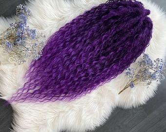 Handmade Ombre Purple Kanekalon Dreadlocks: Soft Textured Synthetic Hair Extensions