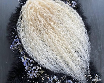 Blonde Curly Dreadlocks: White Synthetic Hair Extensions, Double Ended Dreads