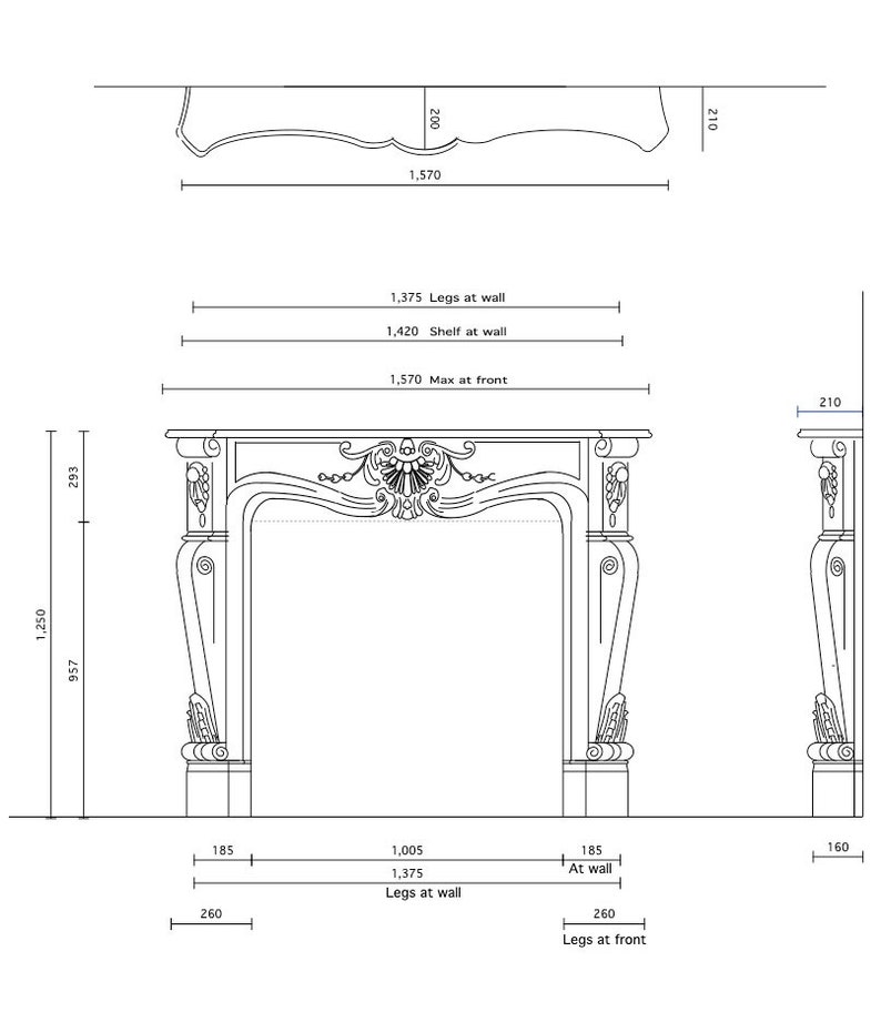 Decorative Fireplace Mantels, Cast in a Stone Composite. Mantel Piece Can Be in Gloss or Matt