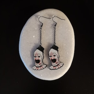 Halloween earrings, Halloween jewelry, clown jewelry, clown earrings, horror jewelry, curiosity cabinet.
