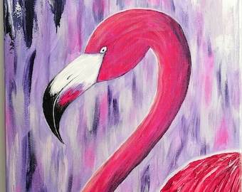 Acryl Kunstwerk Flamingo / schilderij