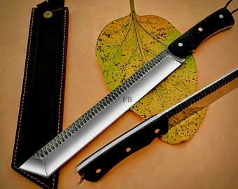 Tanto Machete: Hand Forged 1095 steel Hunting / Camping Knife / Gift for men&#39;s / Birthday Gift / Personalised Gift + Get 1 Free Easter Gift