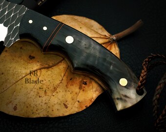 Handmade D2 Steel Tracker Knife With Himalayan Sheep Horn