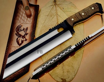 Premium 6150 Steel Heavy-Duty Hunting/Camping/Machete Knife with Exquisite Details/ Groomsmen Gift/  & + Get 1 FREE Father&#39;s Day Gifts