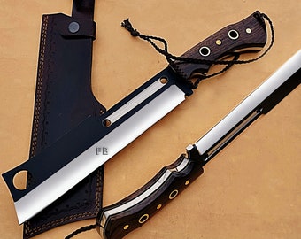 Chopper / Machete knife : Hand Forged D2 steel Hunting/Camping /Jungle Knife/ Personalised Gift / & + Get 1 FREE Father&#39;s Day Gifts