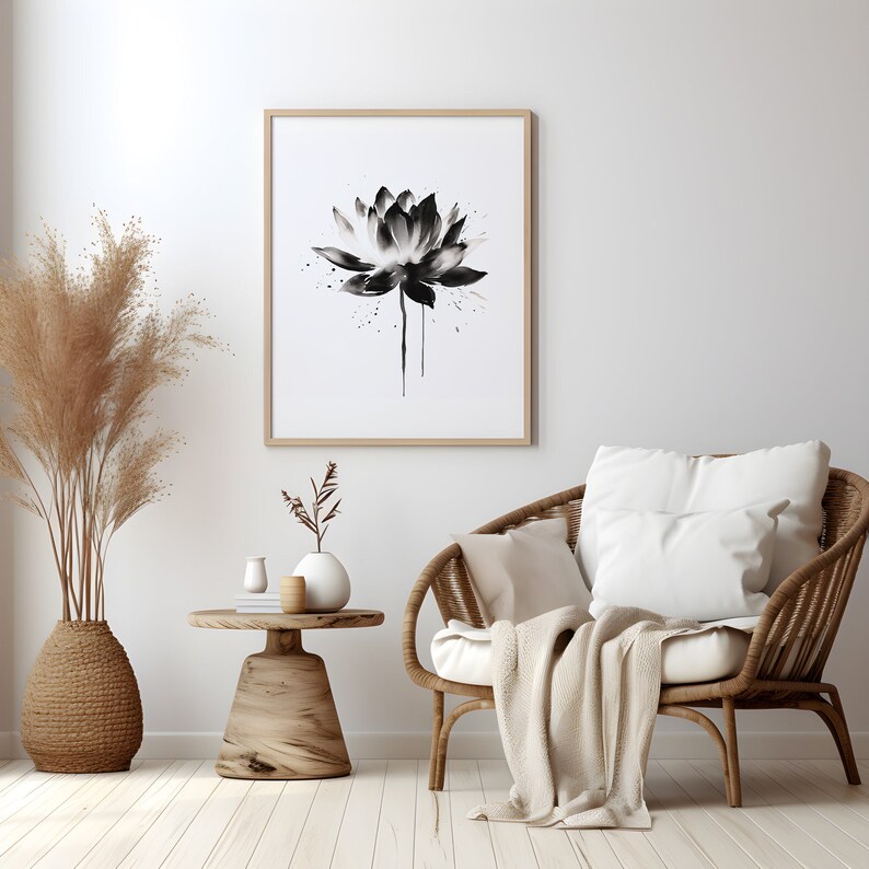 Lotus Flower Wall Art, Lotus Flower Art, Zen Wall Art, Zen Home Decor ...