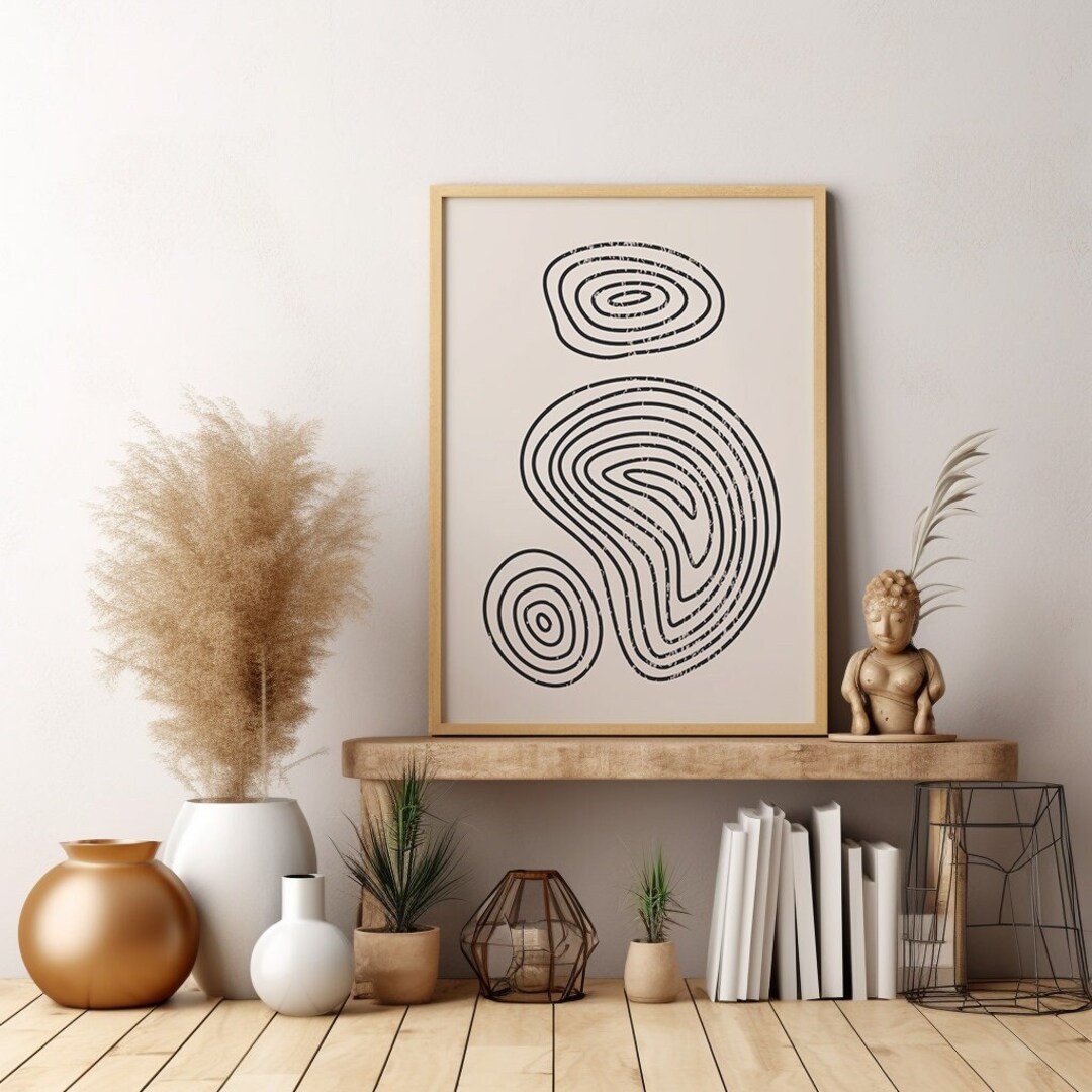 Line Drawing Print, Abstract Line Art, Japandi Decor, Japandi Art, Home