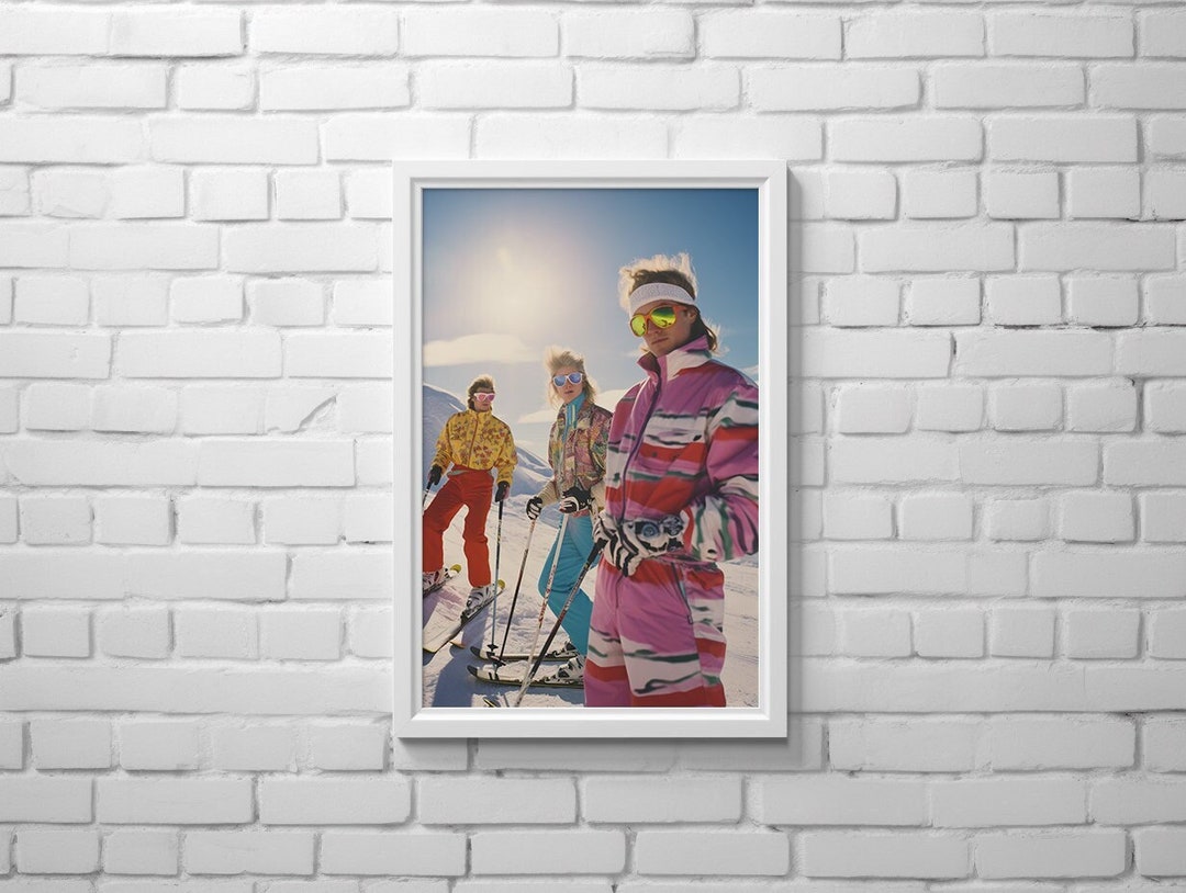 Vintage Ski Poster, 80's, Winter Retro Posters, Ski Lodge Decor, Ski ...