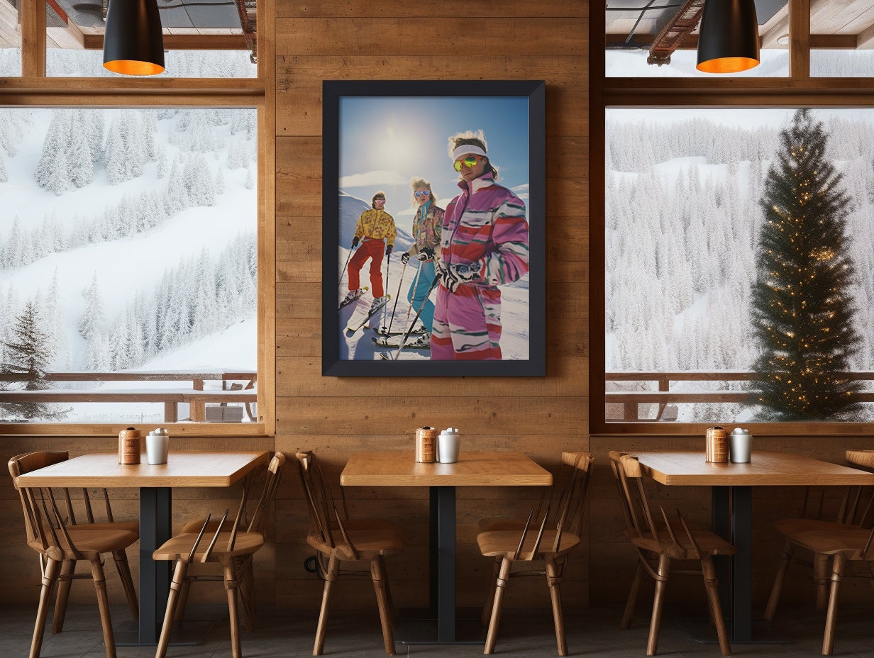 Vintage Ski Poster, 80's, Winter Retro Posters, Ski Lodge Decor, Ski ...