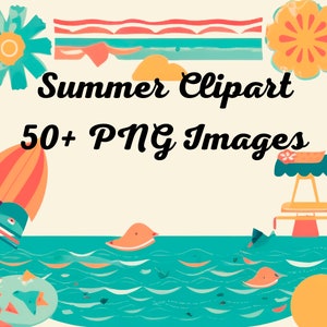 Bundle de cliparts d'été - 54 designs de haute qualité | Adoptez les Sunny Vibes !